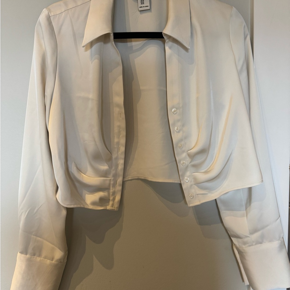 Rachel Zoe Cream Button-Up Blouse